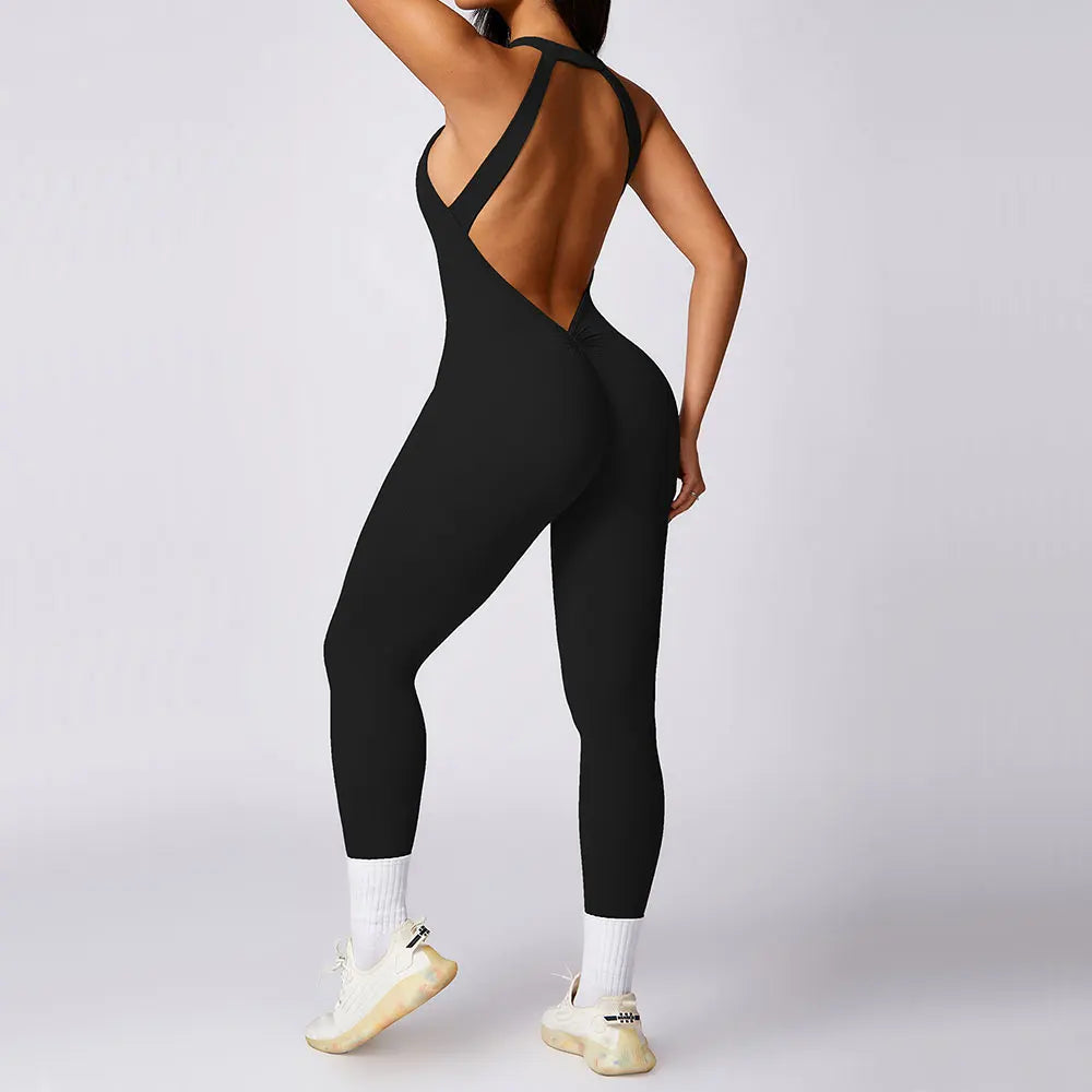 Romper Backless Set Workout Jumpsuit Fitness Bodysuit