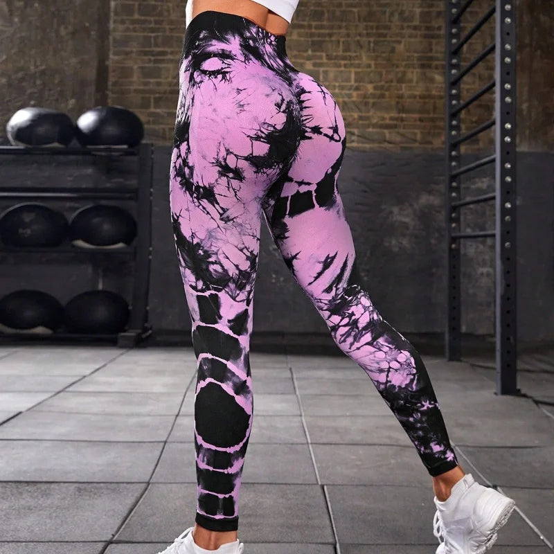 Women Print Seamless Pants Leopard High Waist