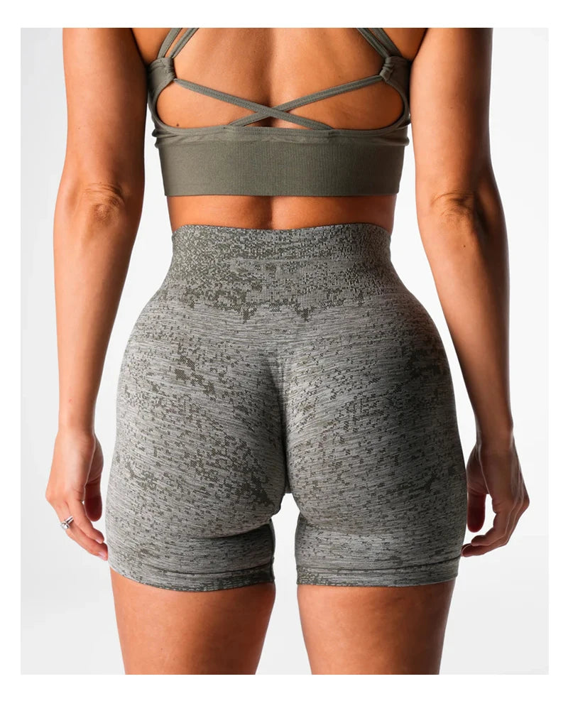 TKITK Digital Seamless Shorts Women Soft Workout Tights Fitness Outfits Spandex Yoga short Gym Wear Digital Seamless