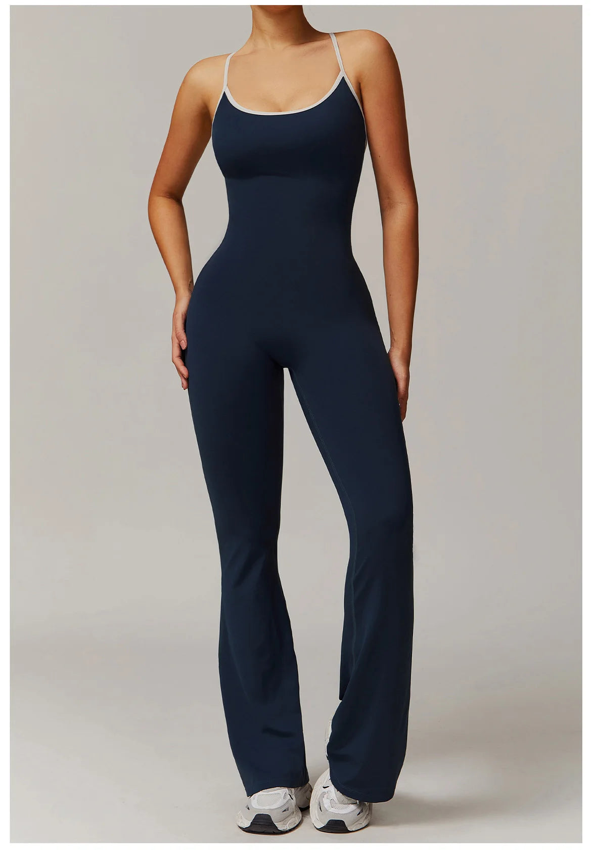 V Back Jumpsuit Gym Set