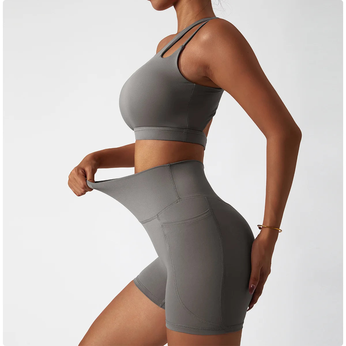 2PCS Seamless Women Tracksuit Yoga Set Workout Sportswear