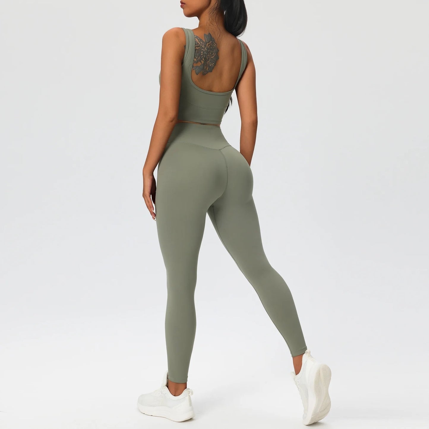 2 Pieces Women's High Quality Soften Yoga Set Sports Suit Gym Set