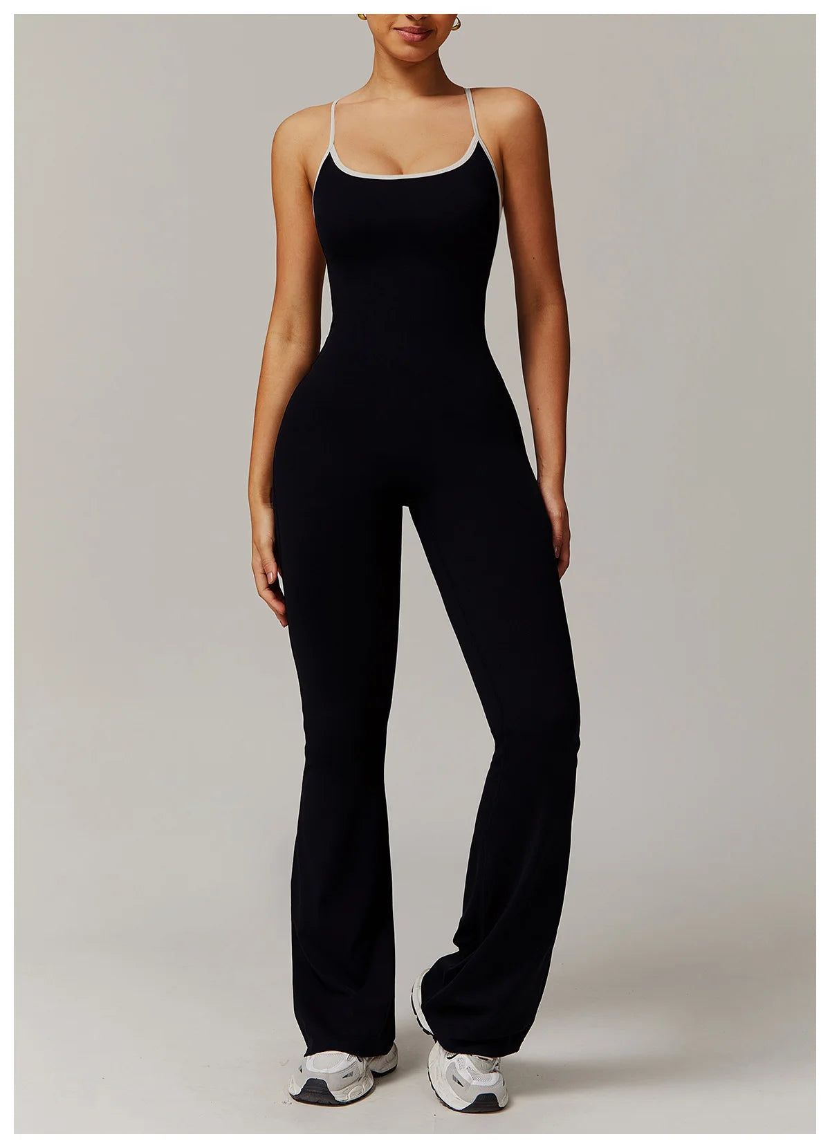 V Back Jumpsuit Gym Set