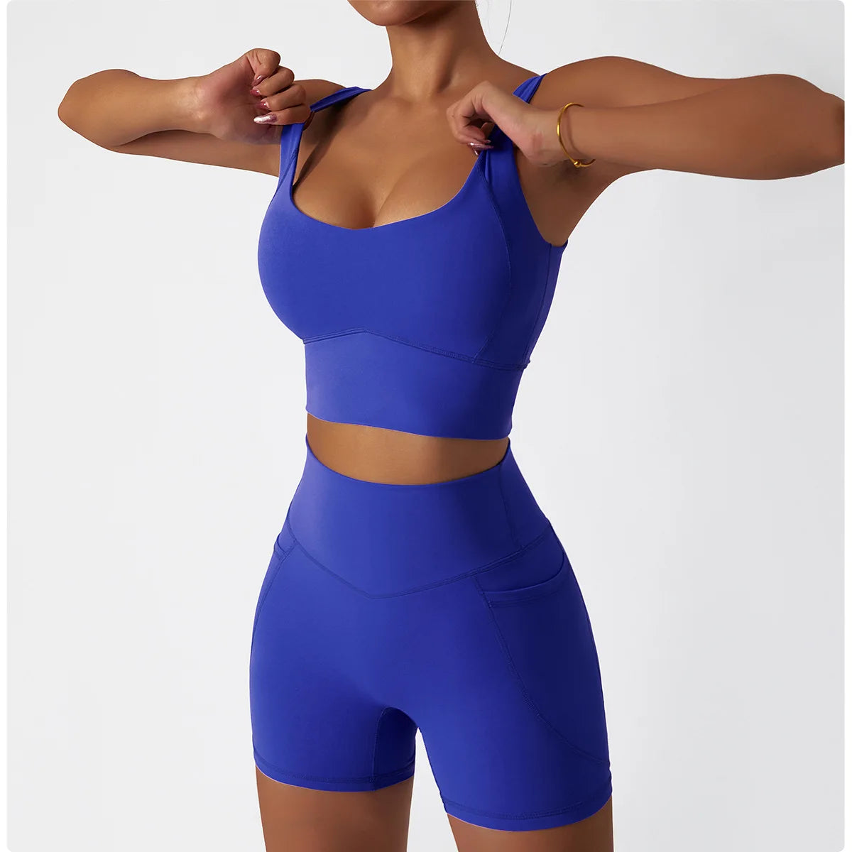 2PCS Seamless Women Tracksuit Yoga Set Workout Sportswear