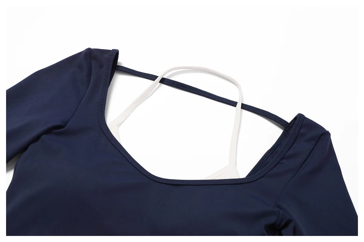 2Pcs Gym Set Women Workout Backless Yoga Suit