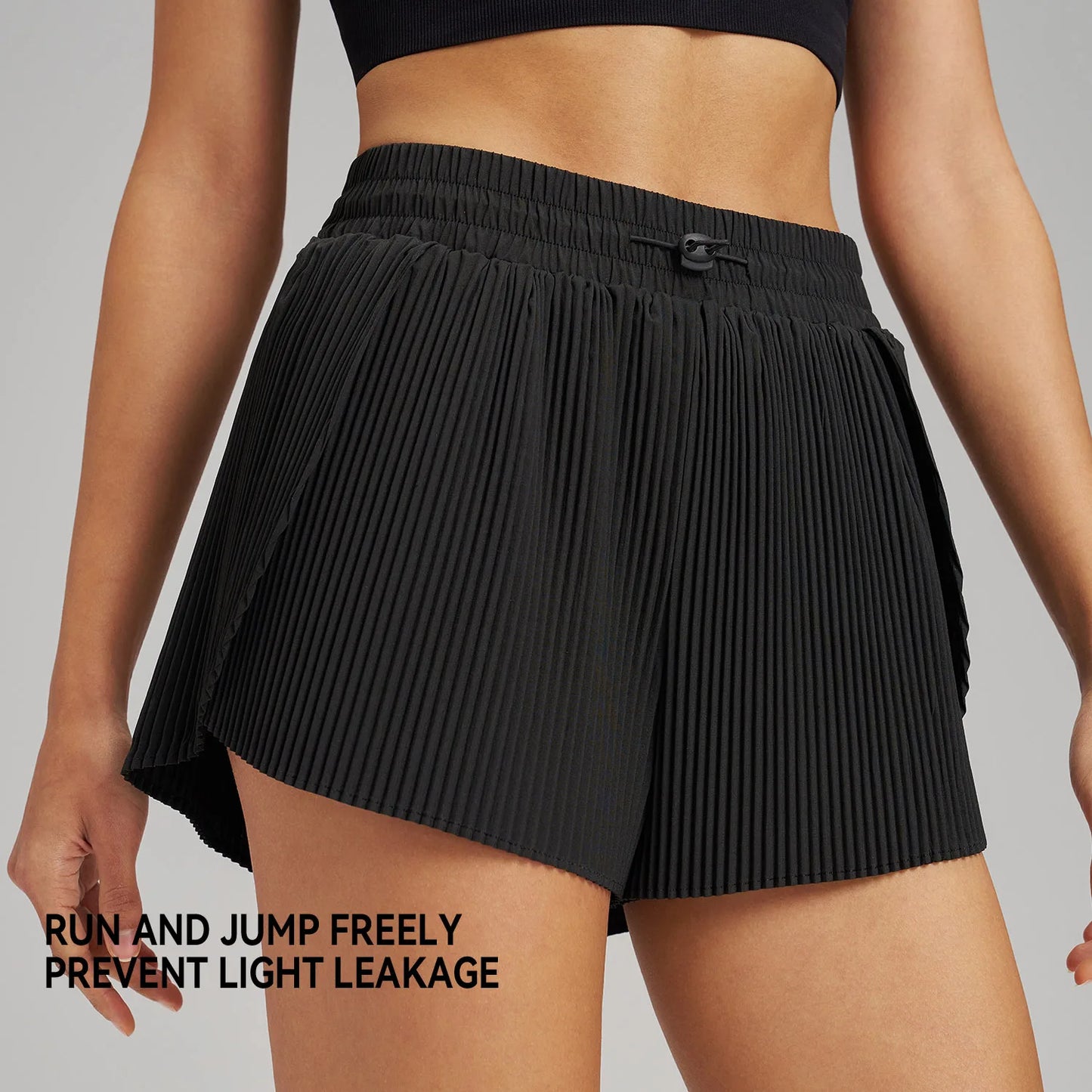Sports Outdoor Fitness Yoga Shorts Fake Two Pieces Pleated Skirt Pants Breathable Quick Dry Three Point Pants Yoga Skirt