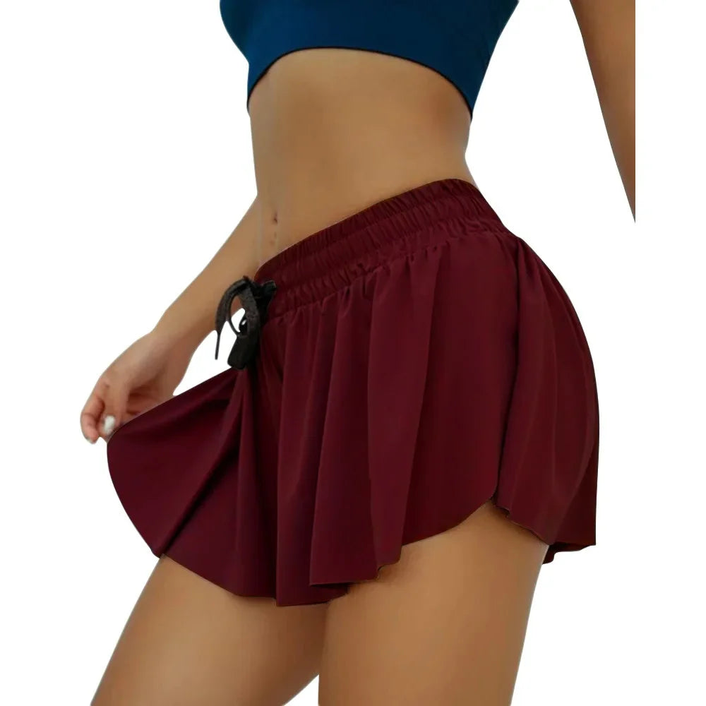 Leisure Sports Anti-glare Fake Two-piece Slimming Sports Gym Nude Yoga Breathable Shorts Trend Breathable