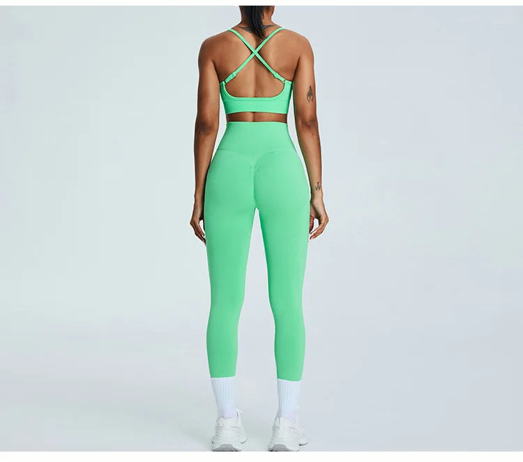 Women's Tracksuit Seamless Fitness Suit 2PCS Yoga Set Sportswear Workout