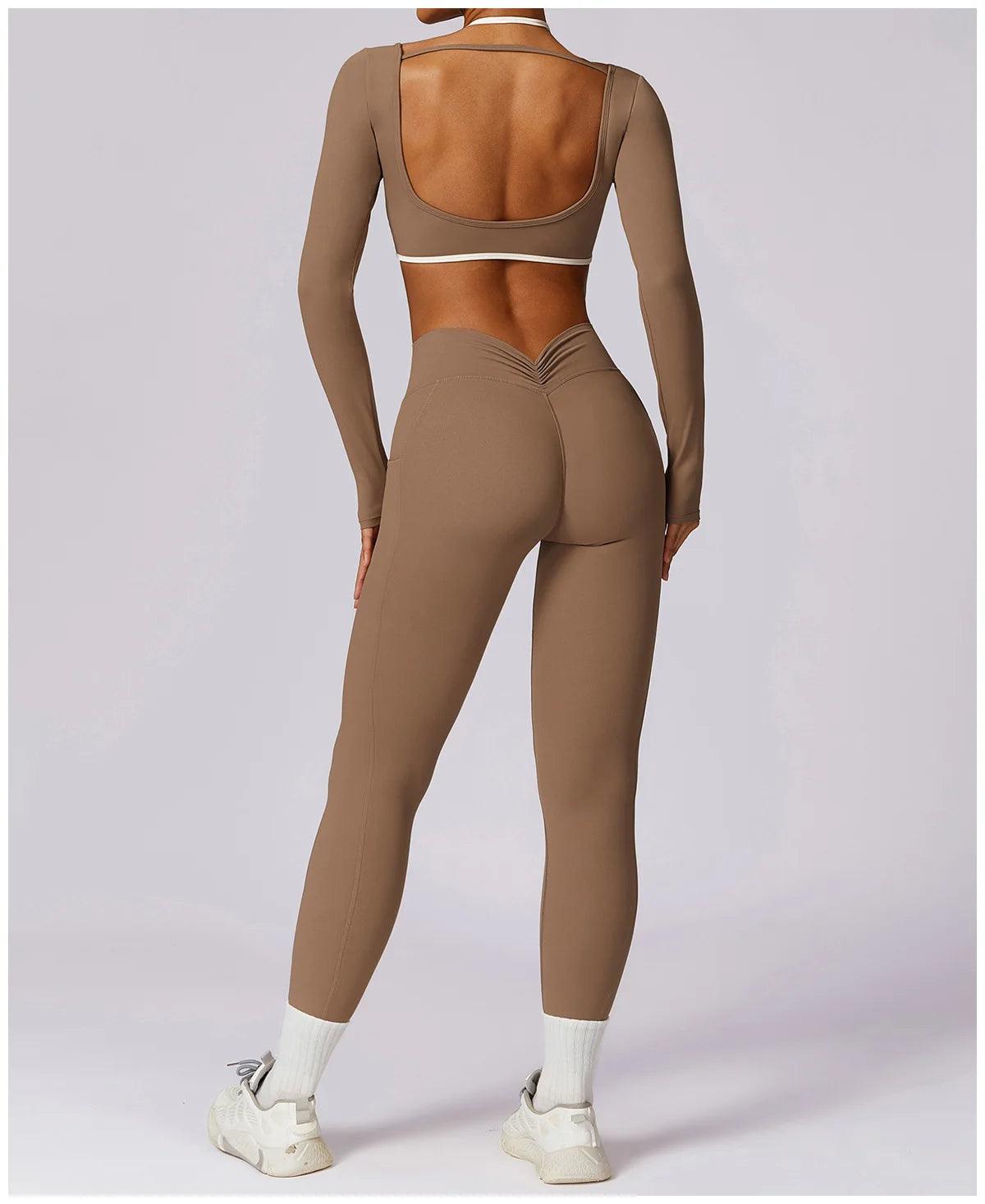 2Pcs Gym Set Women Workout Backless Yoga Suit