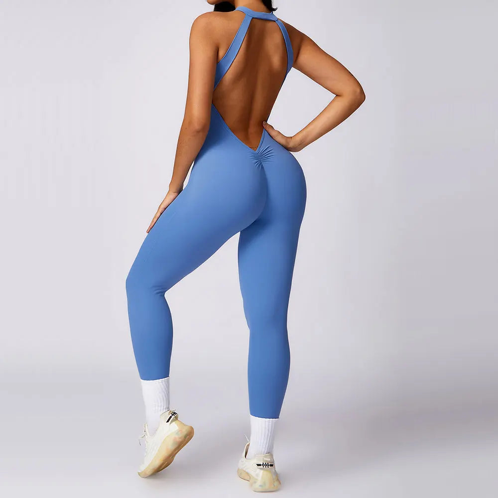 Romper Backless Set Workout Jumpsuit Fitness Bodysuit