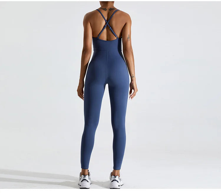 Yoga Jumpsuit for Women Fitness Backless Gym Clothing Set Yoga