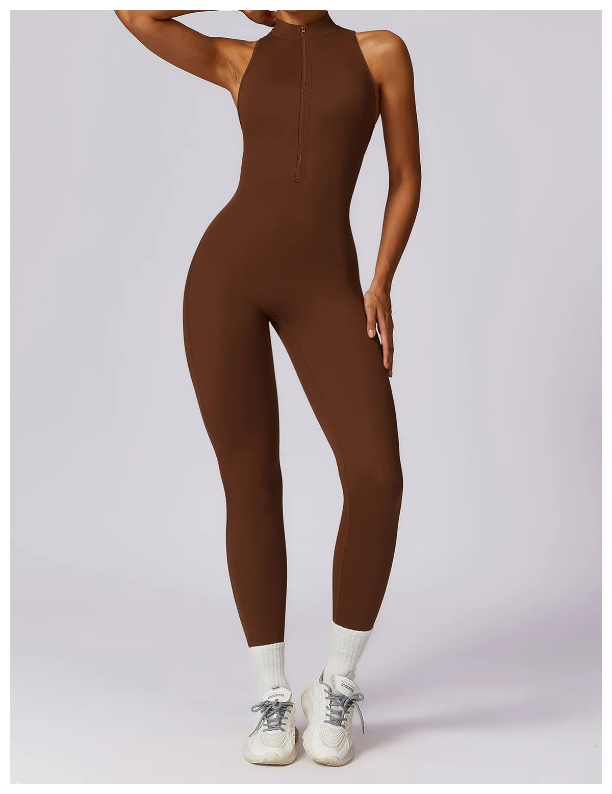 Zipper Yoga Jumpsuit Fitness Sports