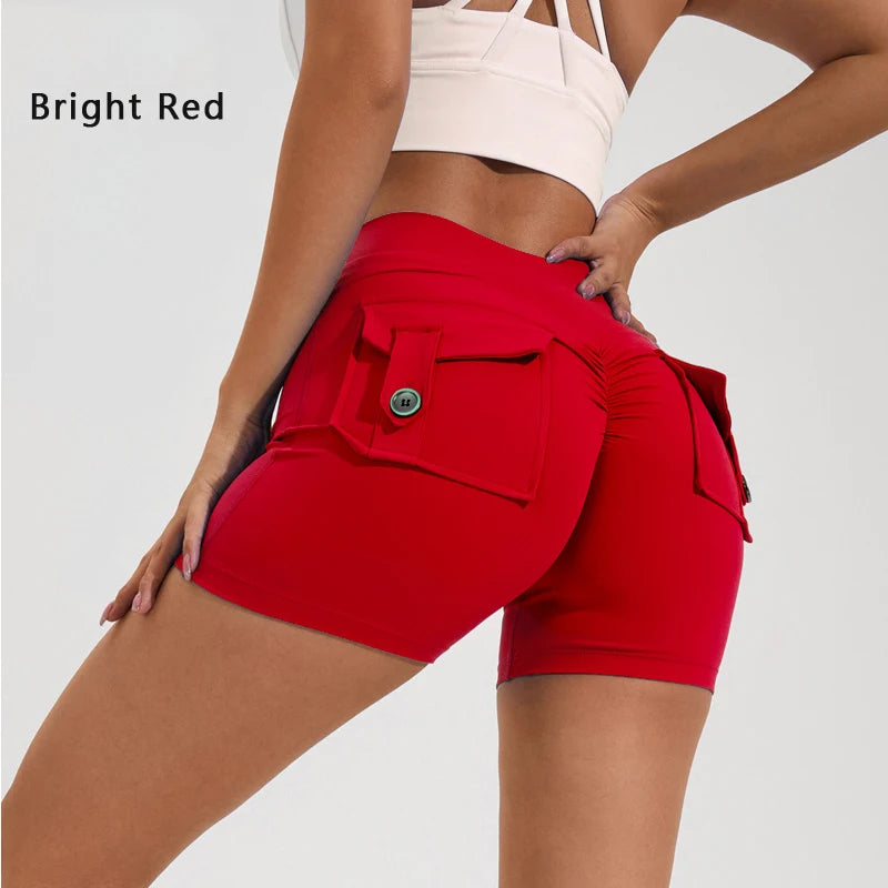 DIAS FIT JOY Tight Women's Shorts Pocket high waist lifting buttocks quick drying yoga shorts