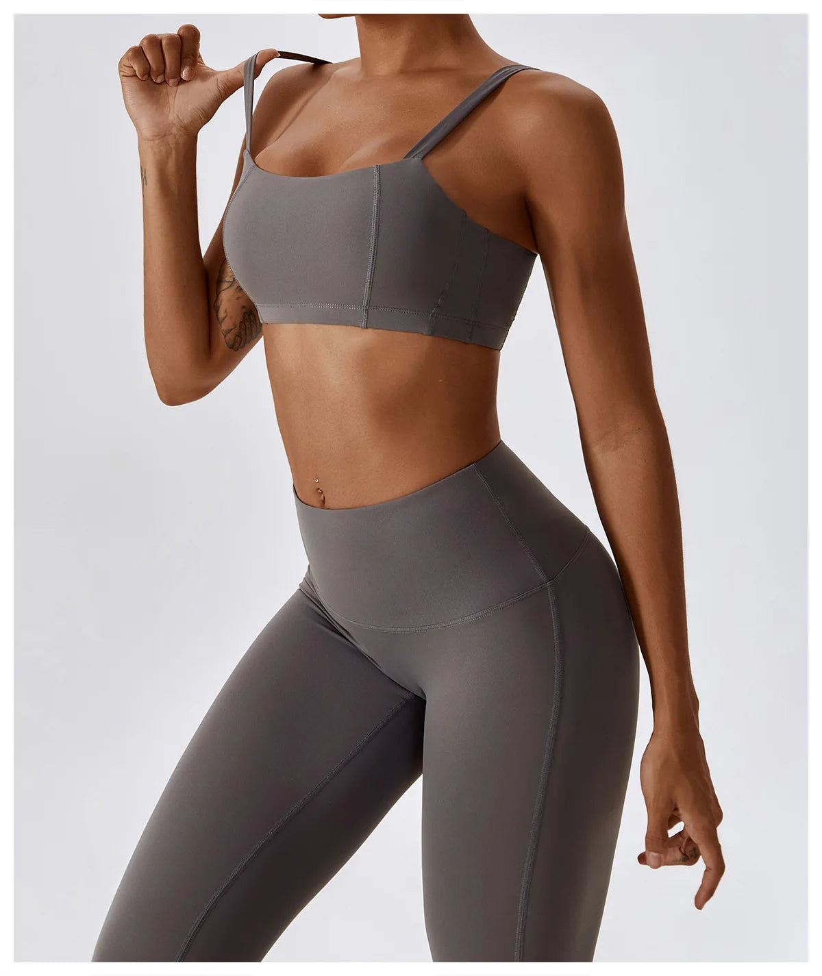 Athletic Wear High Waist Leggings And Top Two Piece Set Seamless Gym