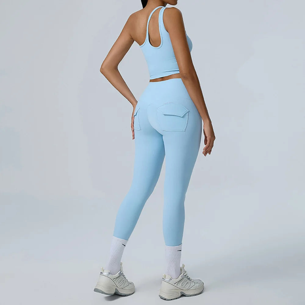 2PCS Seamless Yoga Women Sexy Set Athletic Wear