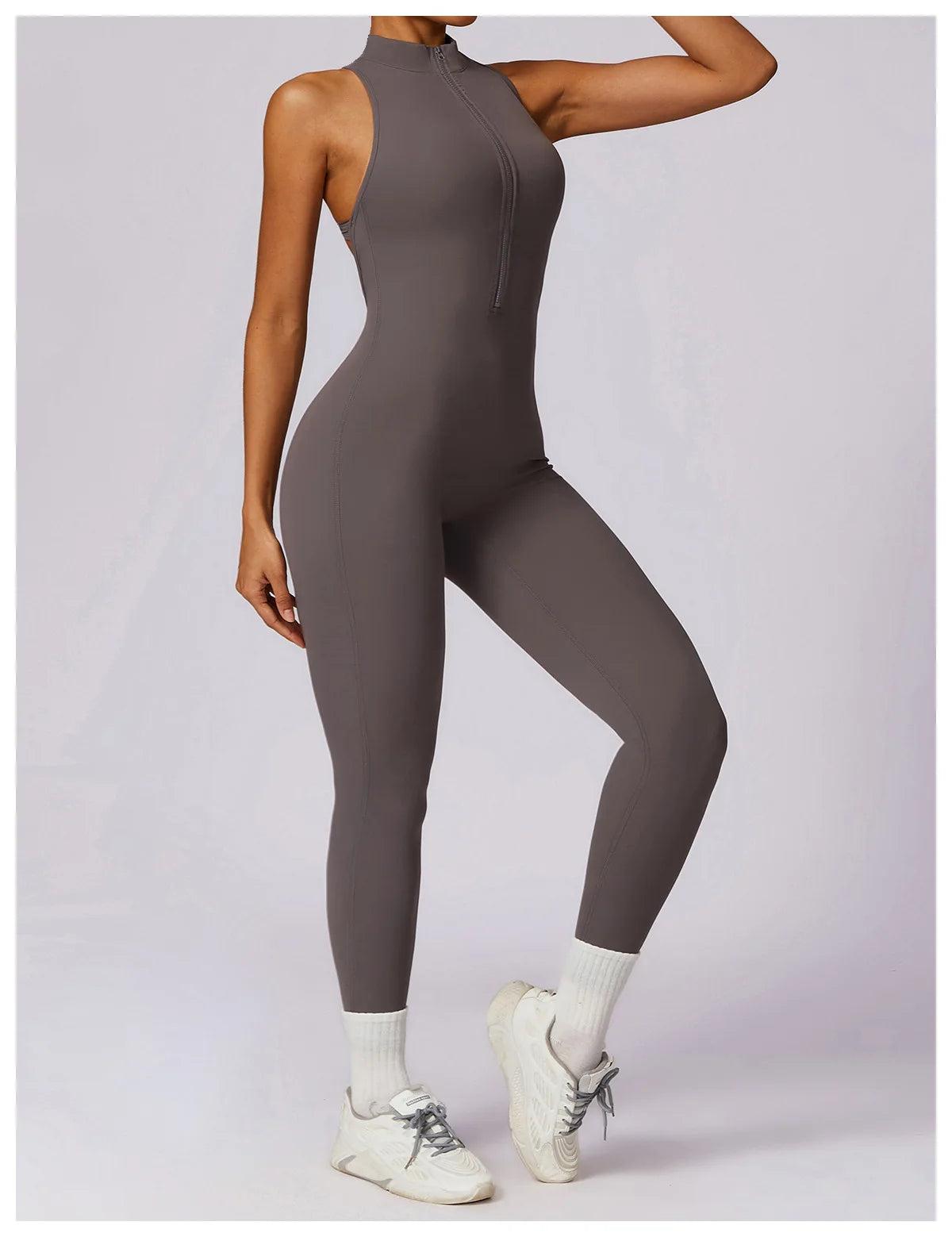 Zipper Yoga Jumpsuit Fitness Sports