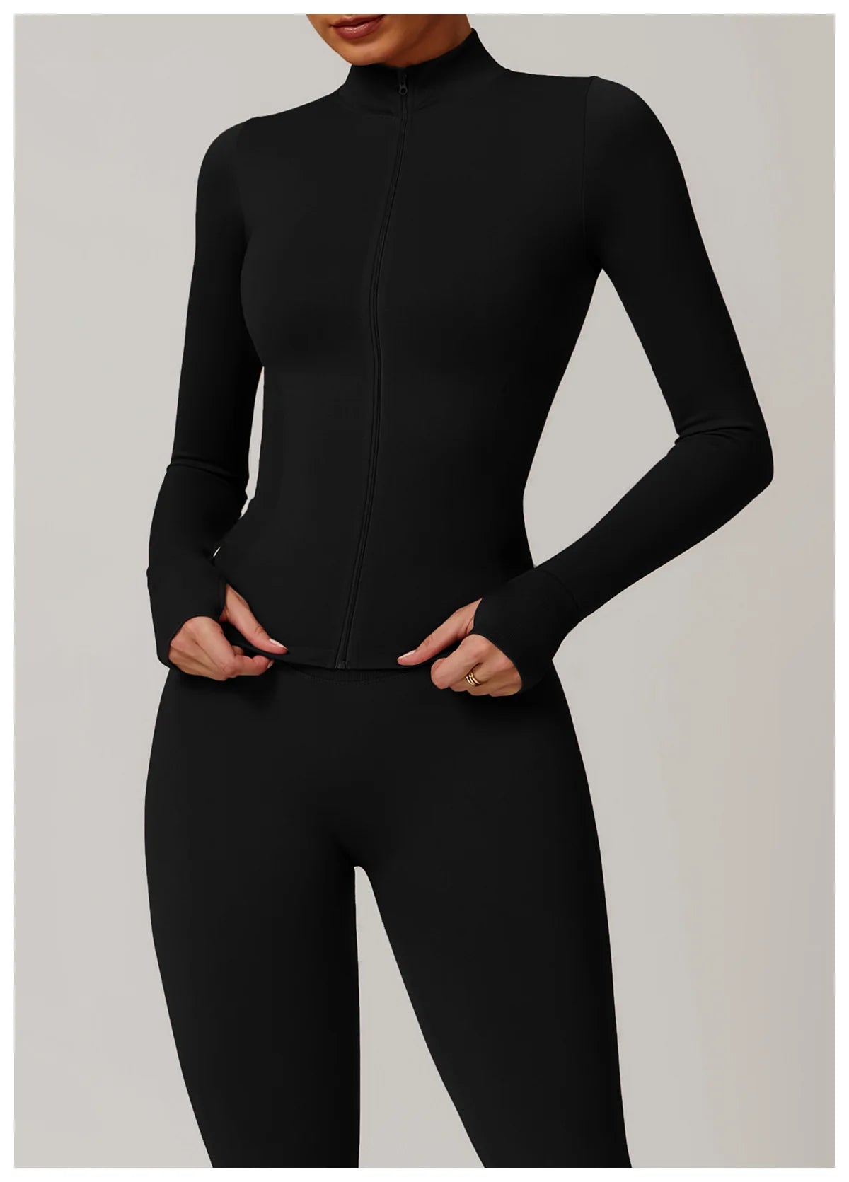 Seamless Yoga Clothes Women's Top Standing Collar Long Sleeved Sports Jacket