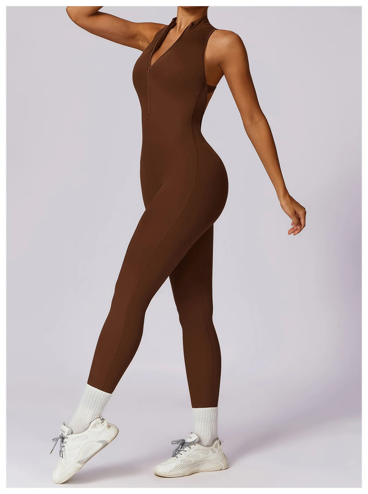 Zipper Yoga Jumpsuit Fitness Sports
