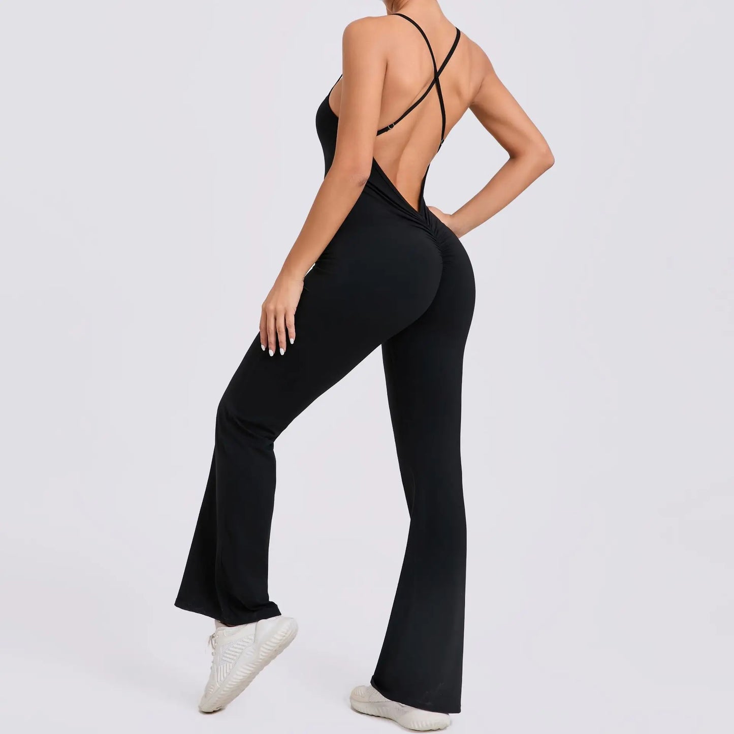Sexy Back V Jumpsuit Gym Set Yoga Suit Sportswear Women
