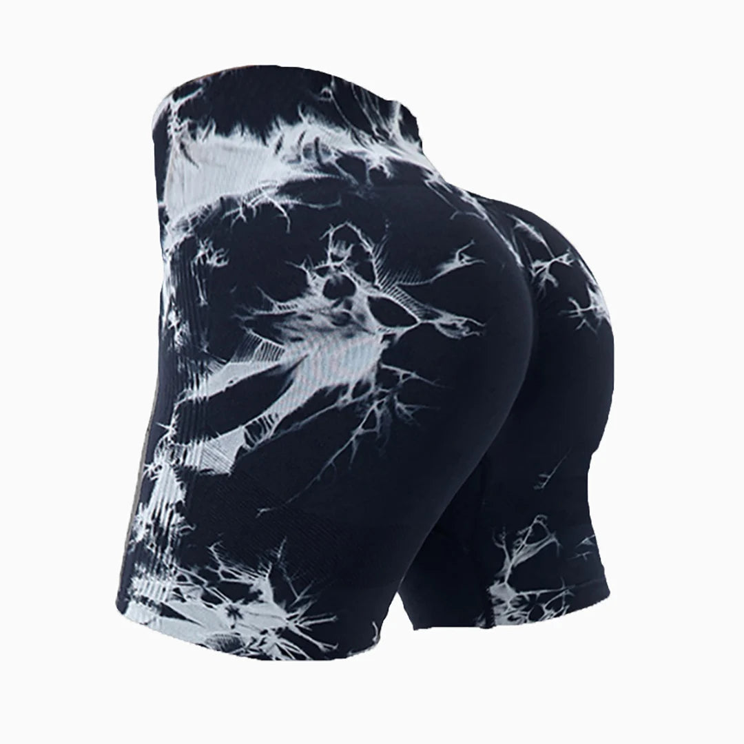 Summer Women High Waist Butt Lift Shorts Legging Seamless Leggings Fashion Tie Dye Shorts Gym Workout Running Pants