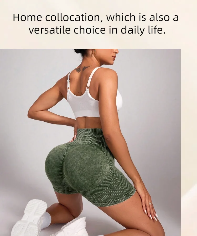 High Waist Green Cardio Women's Shorts, Tummy Chest Lift Fitness Yoga Shorts, Outdoor Workout Cycling Pants, Women's Sportswear