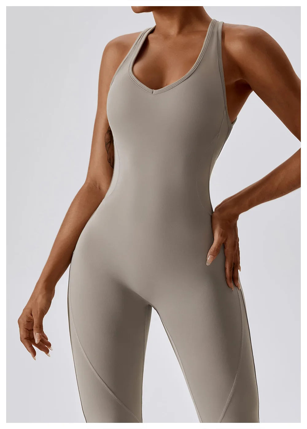 Solid Yoga Jumpsuit One Piece Outfit Fitness Bodysuit Workout Clothes