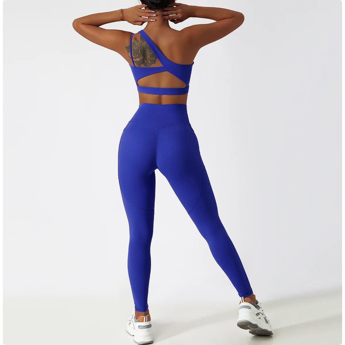 2PCS Seamless Women Tracksuit Yoga Set Workout Sportswear