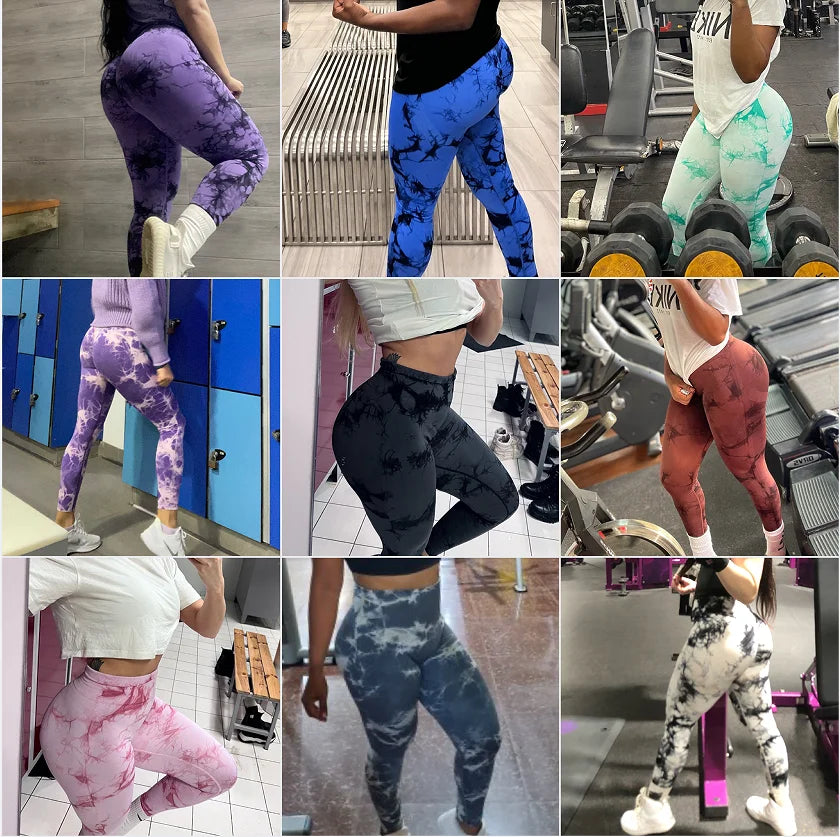 23 Colours Tie Dye Seamless Leggings Push Up