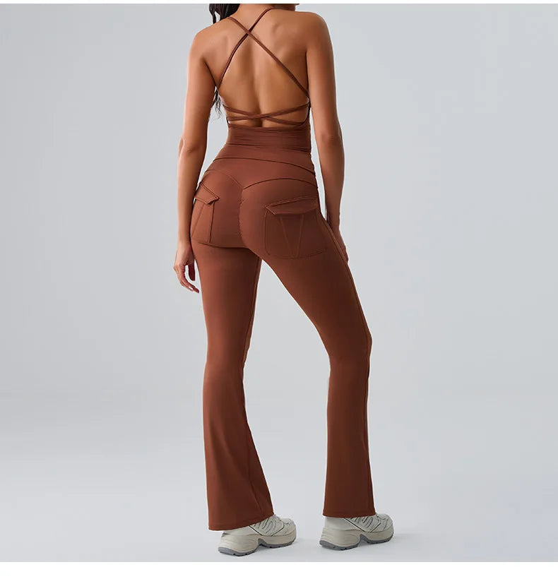 Sexy Women's Feeling Naked Training Set Gym Yoga 2 Pieces
