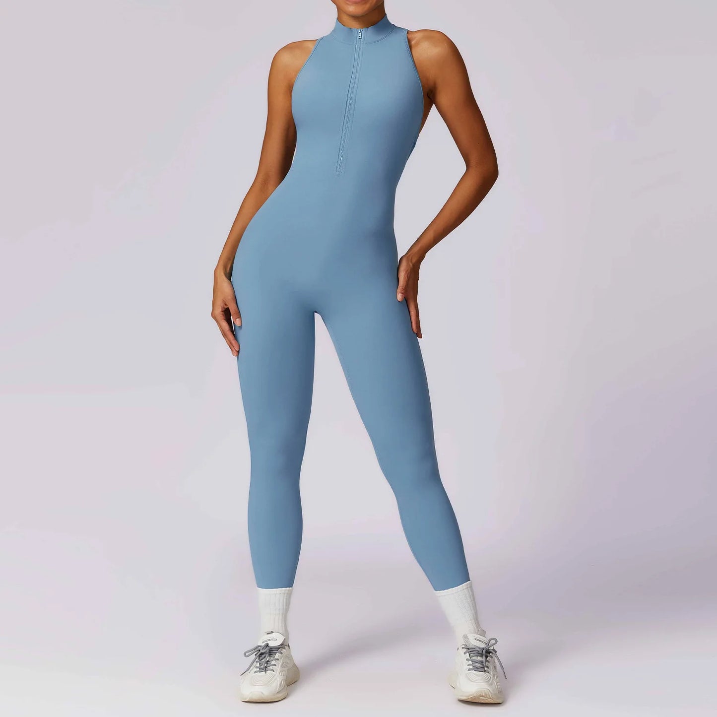 Zipper Yoga Jumpsuit Fitness Sports