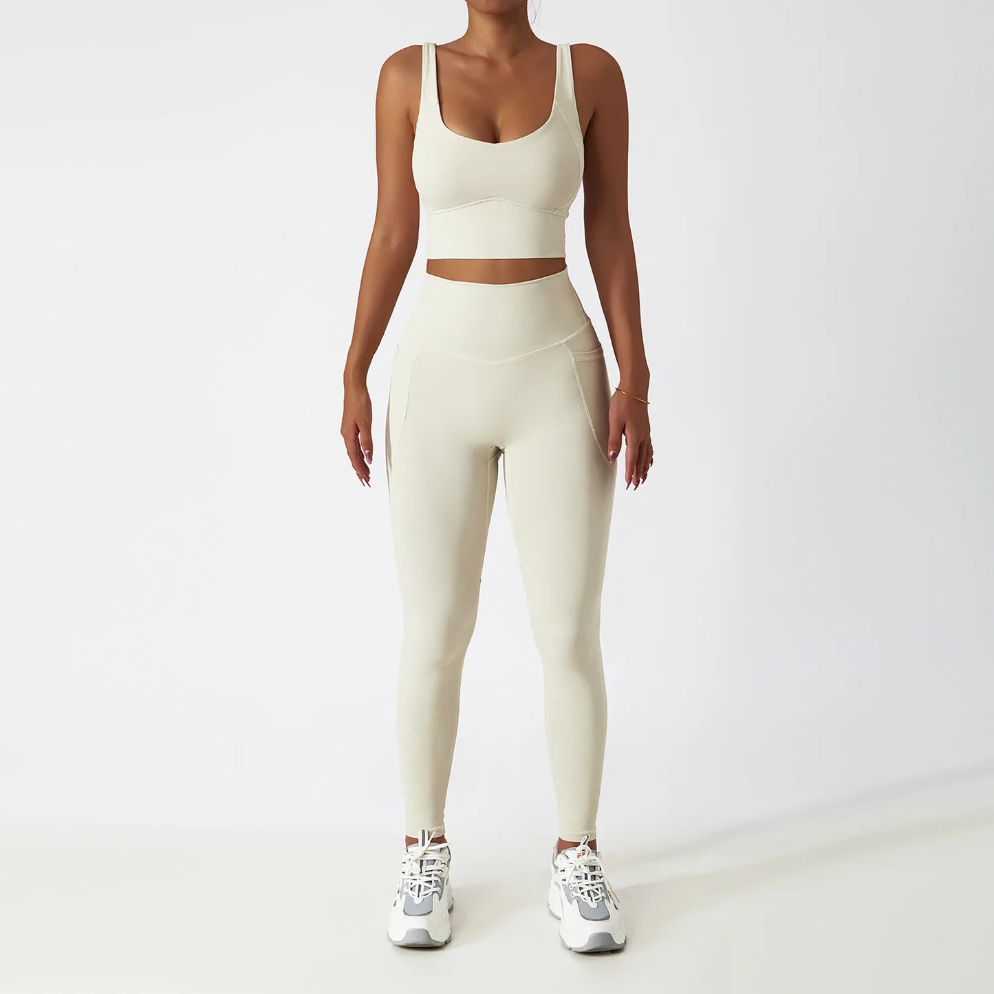 2PCS Seamless Women Tracksuit Yoga Set Workout Sportswear
