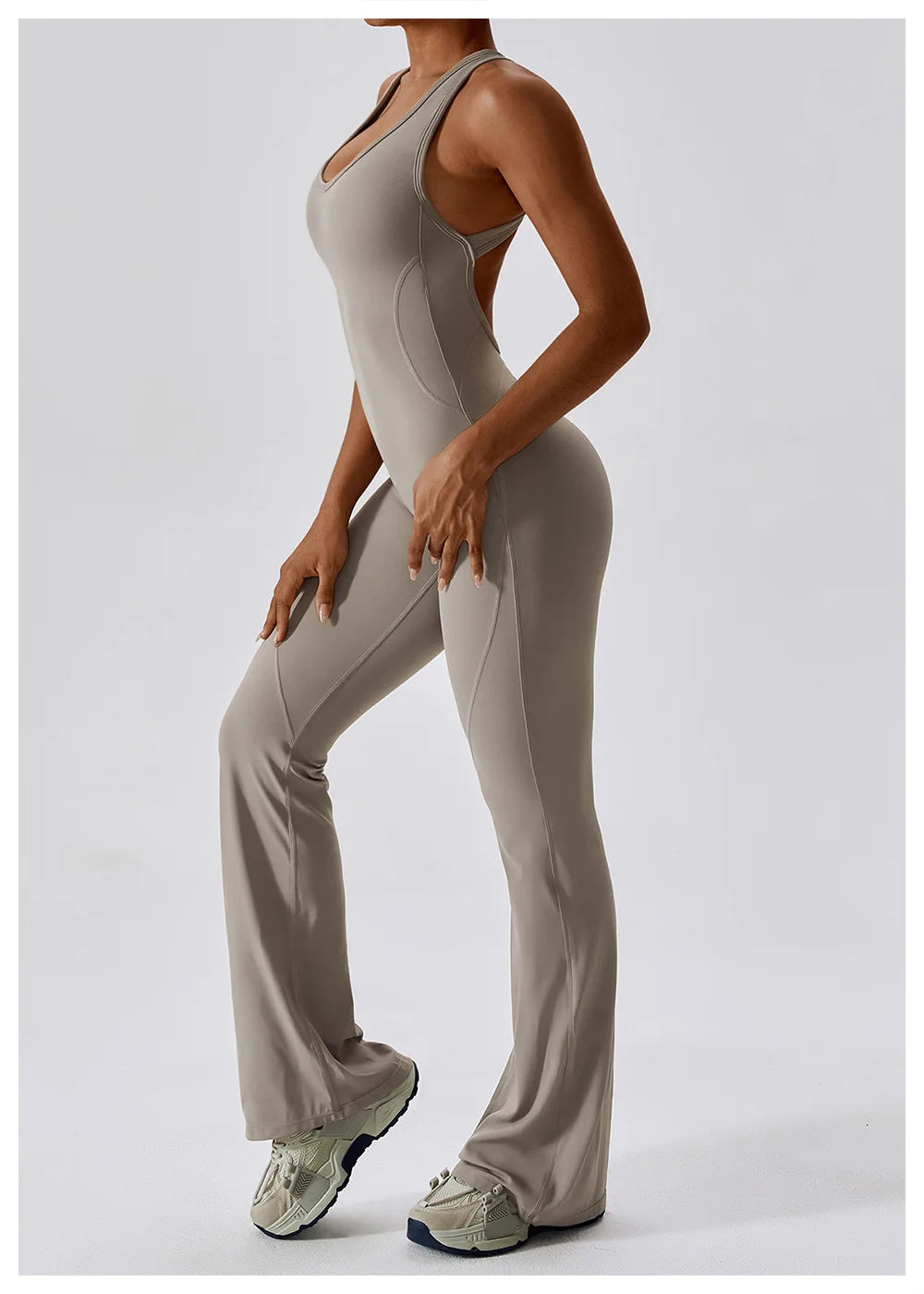 Solid Yoga Jumpsuit One Piece Outfit Fitness Bodysuit Workout Clothes