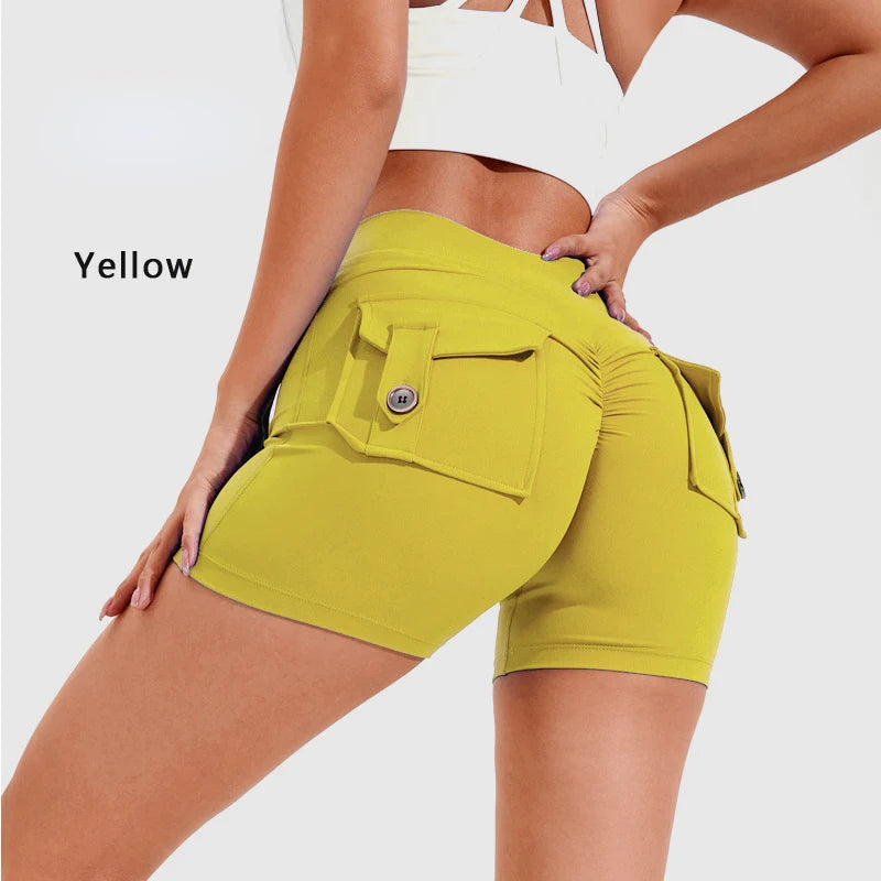 DIAS FIT JOY Tight Women's Shorts Pocket high waist lifting buttocks quick drying yoga shorts