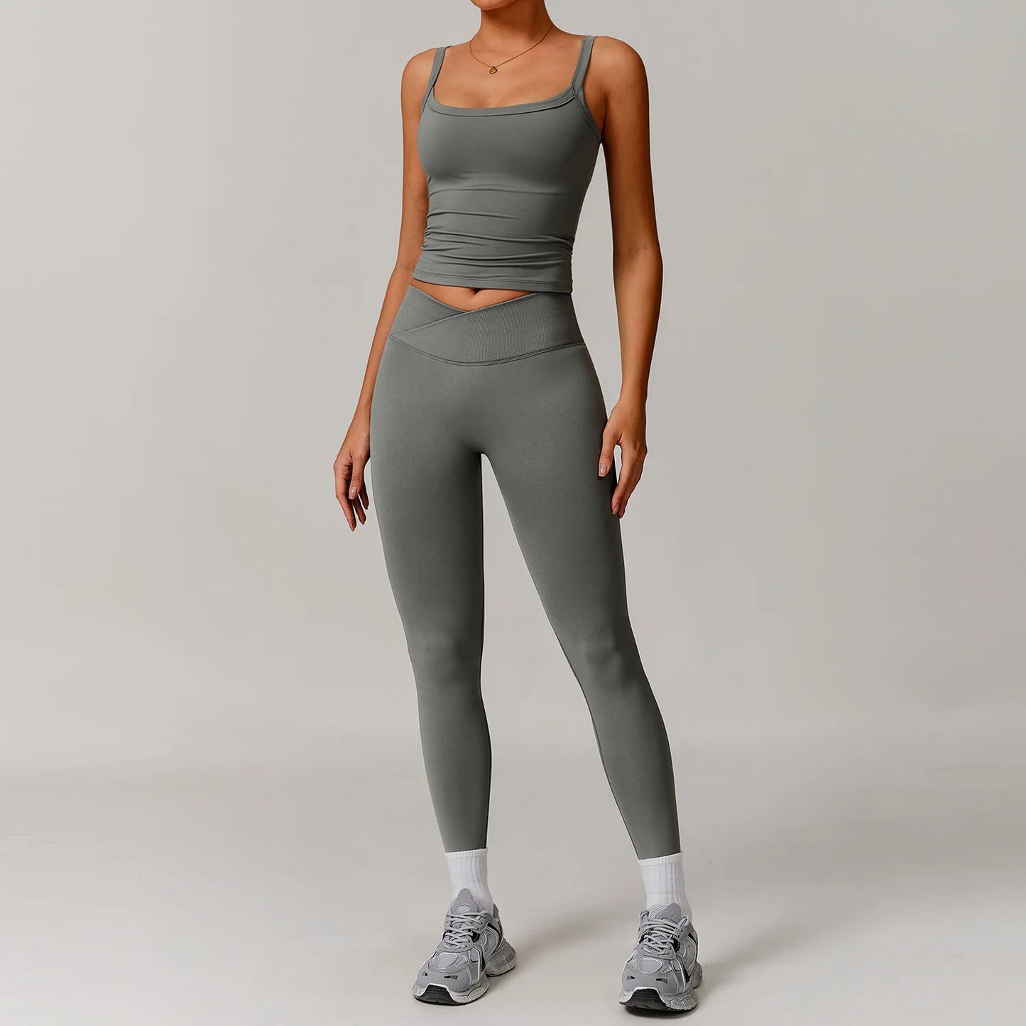 2 Pieces Yoga Suit Sports Set Women Athletic Wear Gym