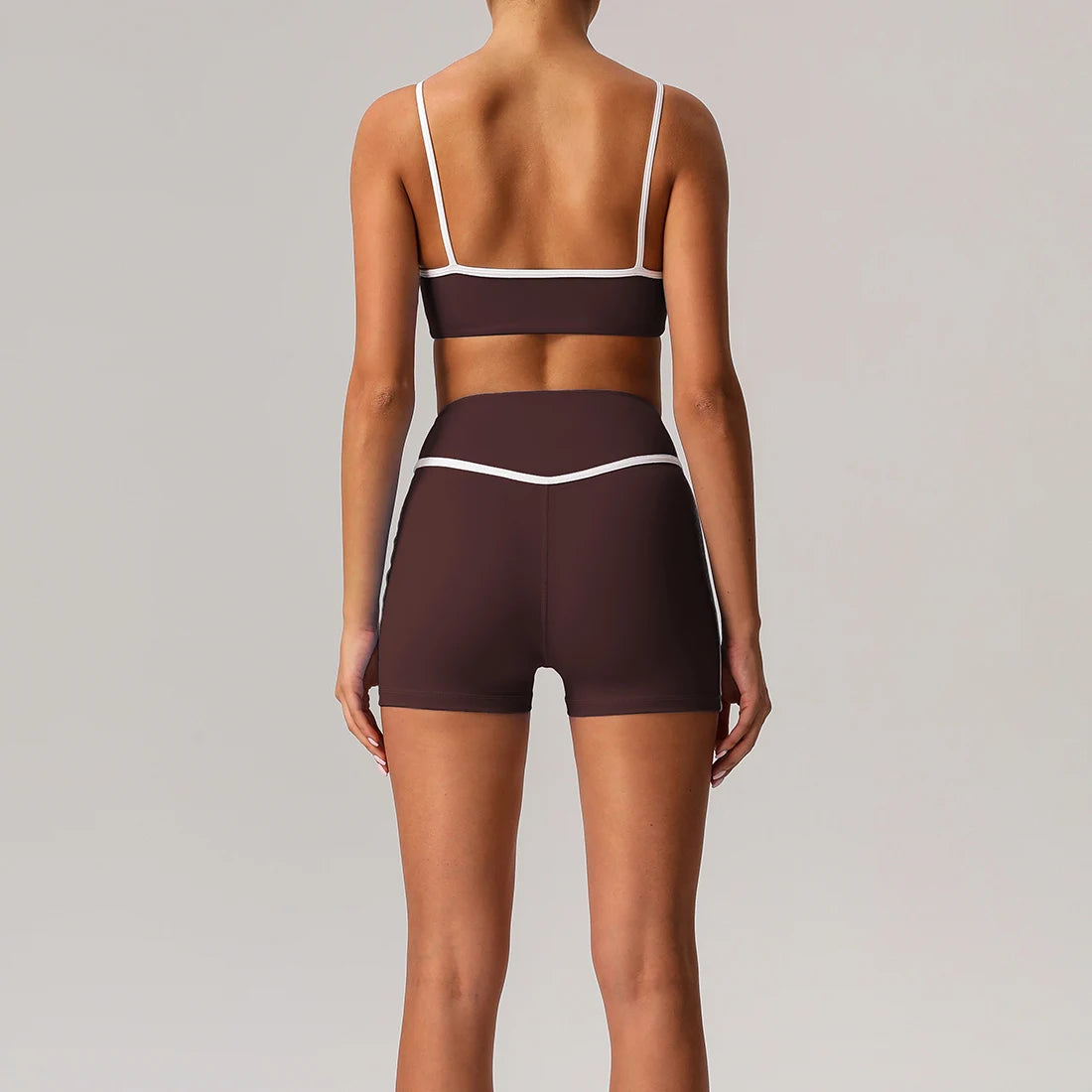 Women Contrast Color Lift Buttocks Outdoor Training Cycling Fitness Gym Casual Sport Shorts