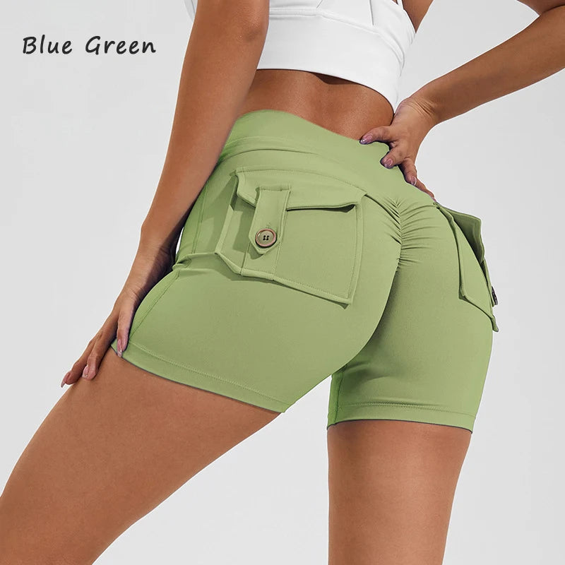 DIAS FIT JOY Tight Women's Shorts Pocket high waist lifting buttocks quick drying yoga shorts