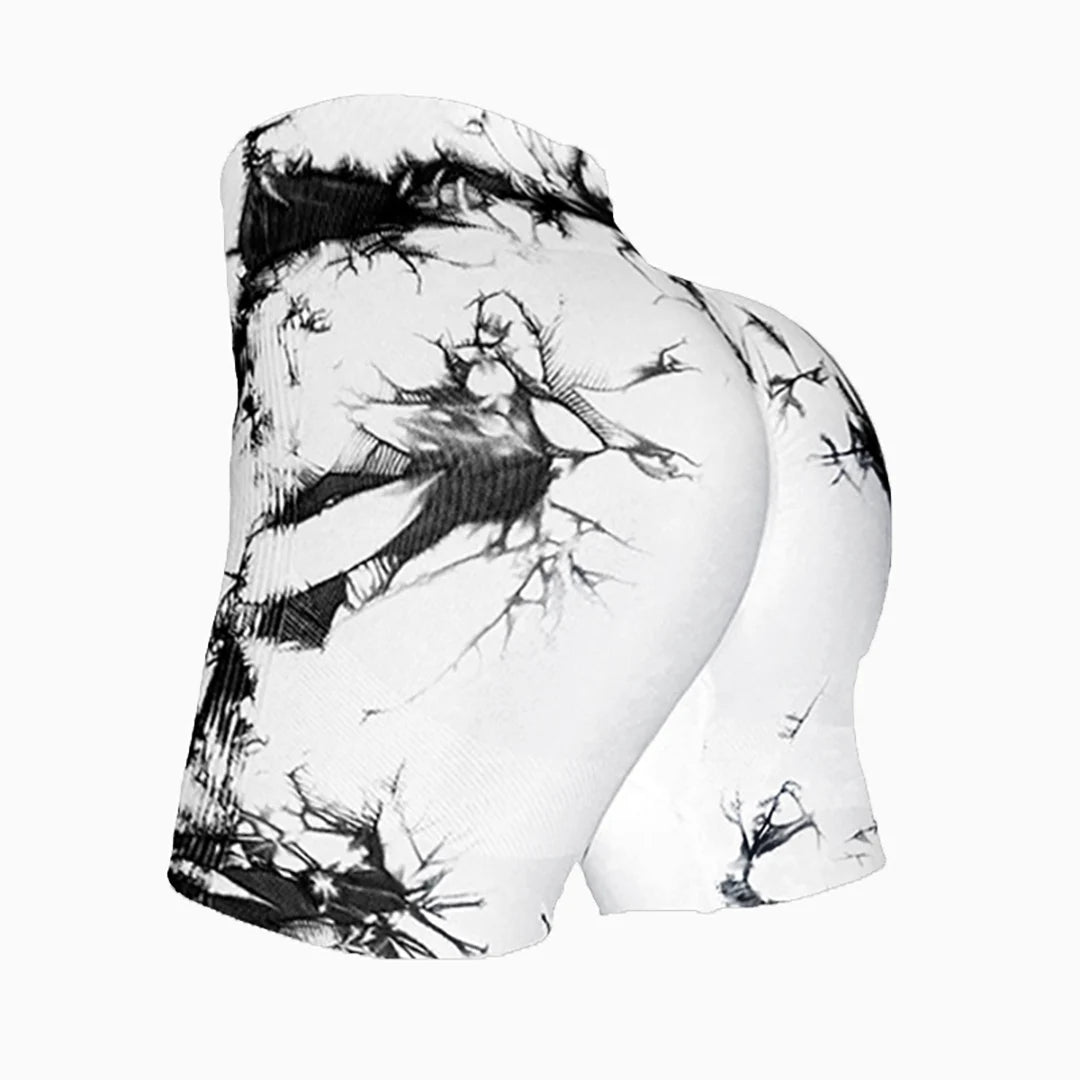 Summer Women High Waist Butt Lift Shorts Legging Seamless Leggings Fashion Tie Dye Shorts Gym Workout Running Pants
