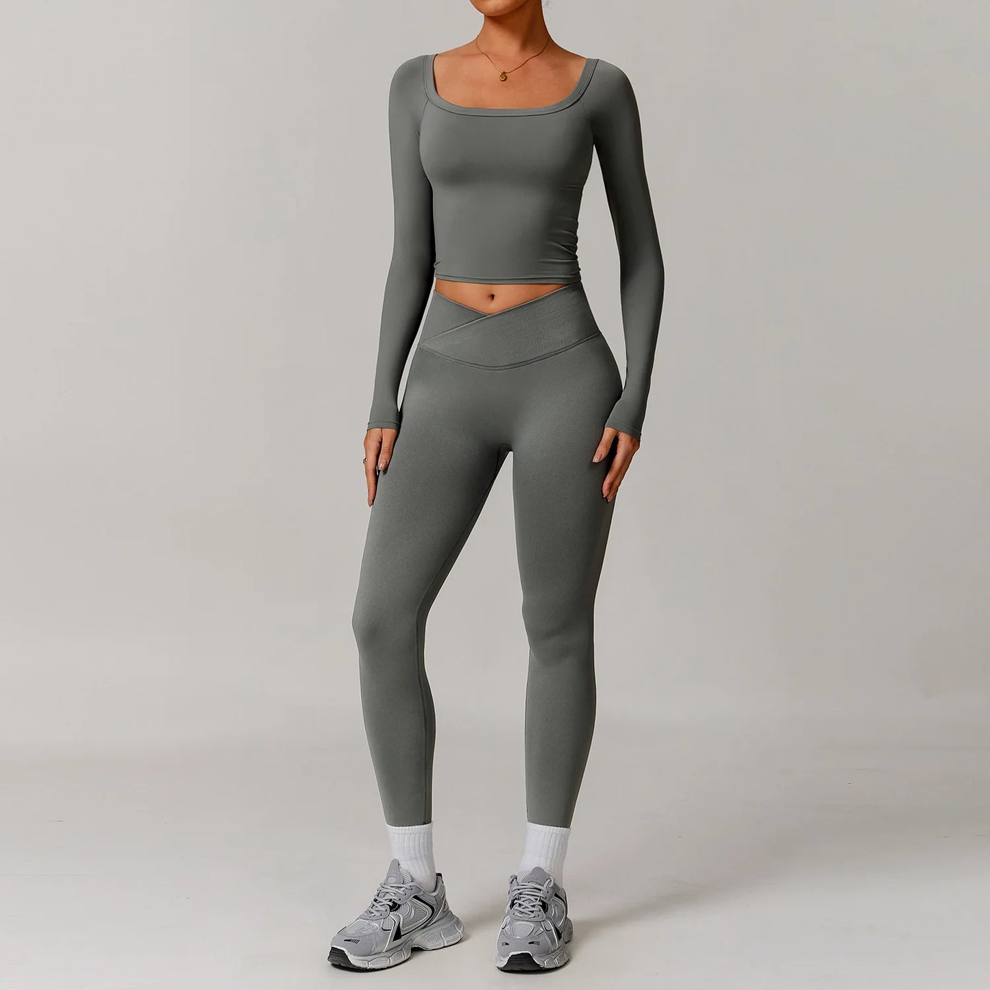 2 Pieces Yoga Suit Sports Set Women Athletic Wear Gym