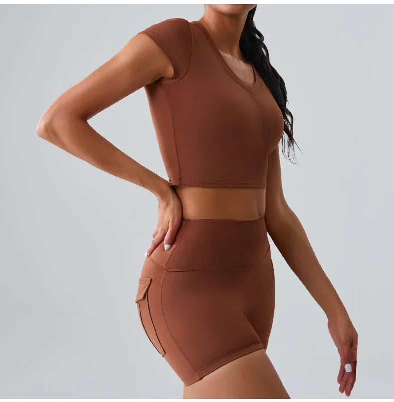 Sexy Women's Feeling Naked Training Set Gym Yoga 2 Pieces
