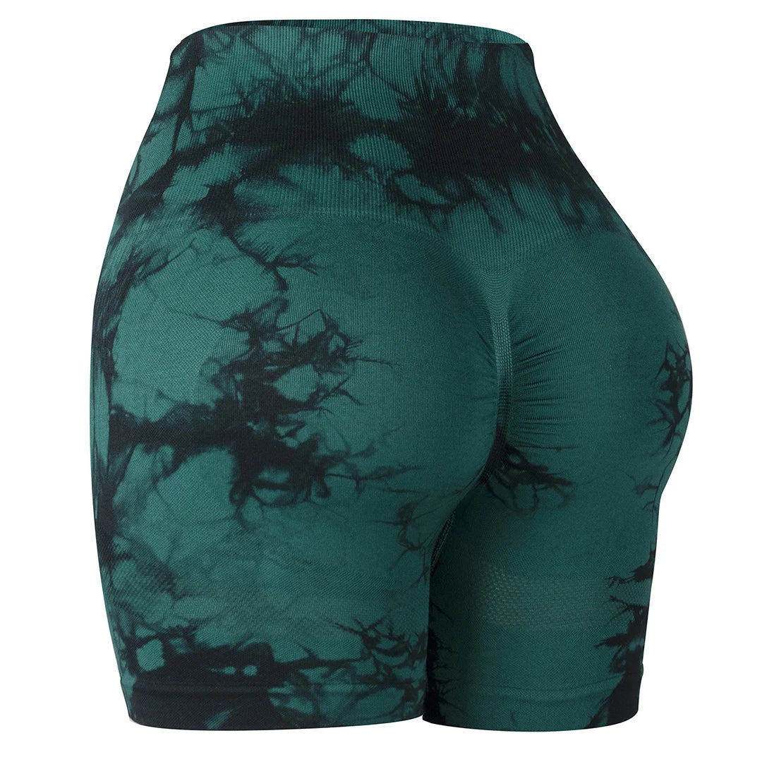 Summer Women High Waist Butt Lift Shorts Legging Seamless Leggings Fashion Tie Dye Shorts Gym Workout Running Pants
