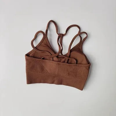 Women Breathable Sports Bra Anti-sweat Fitness Top Seamless Yoga Bra Gym Crop Top Brassiere Push Up Sport Bra Gym Workout Top