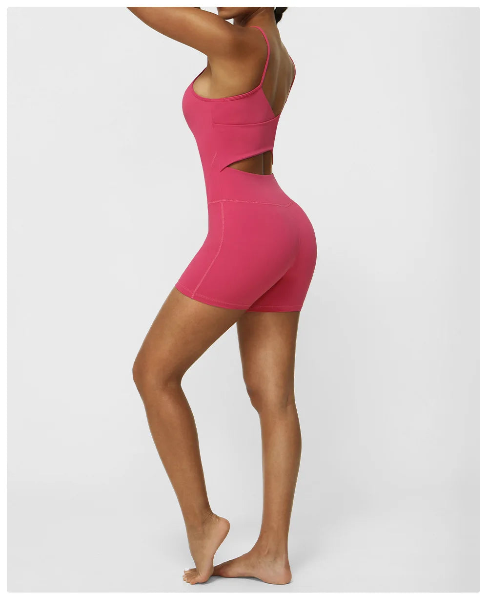 Gym Clothes Romper Backless Set Fitness Bodysuit