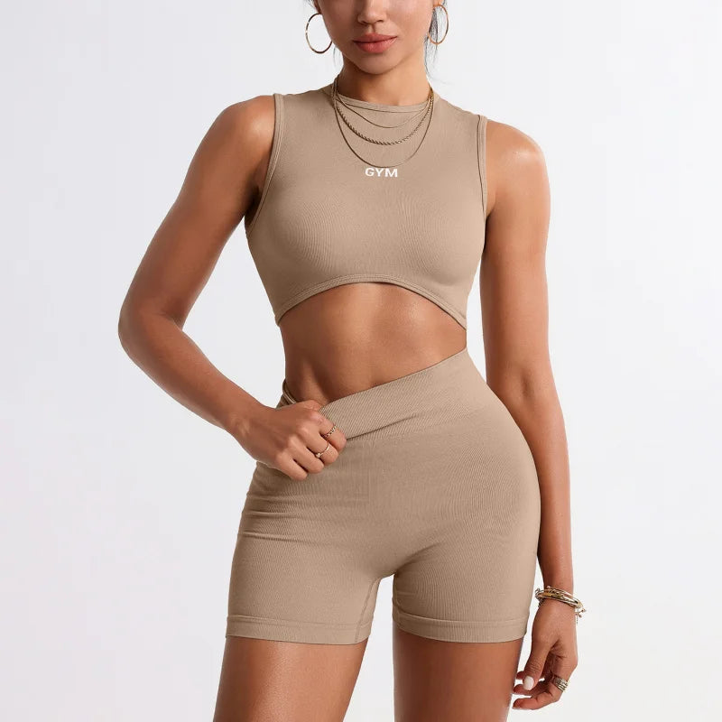 2pcs Seamless Yoga Set Gym Clothes Athletic Wear