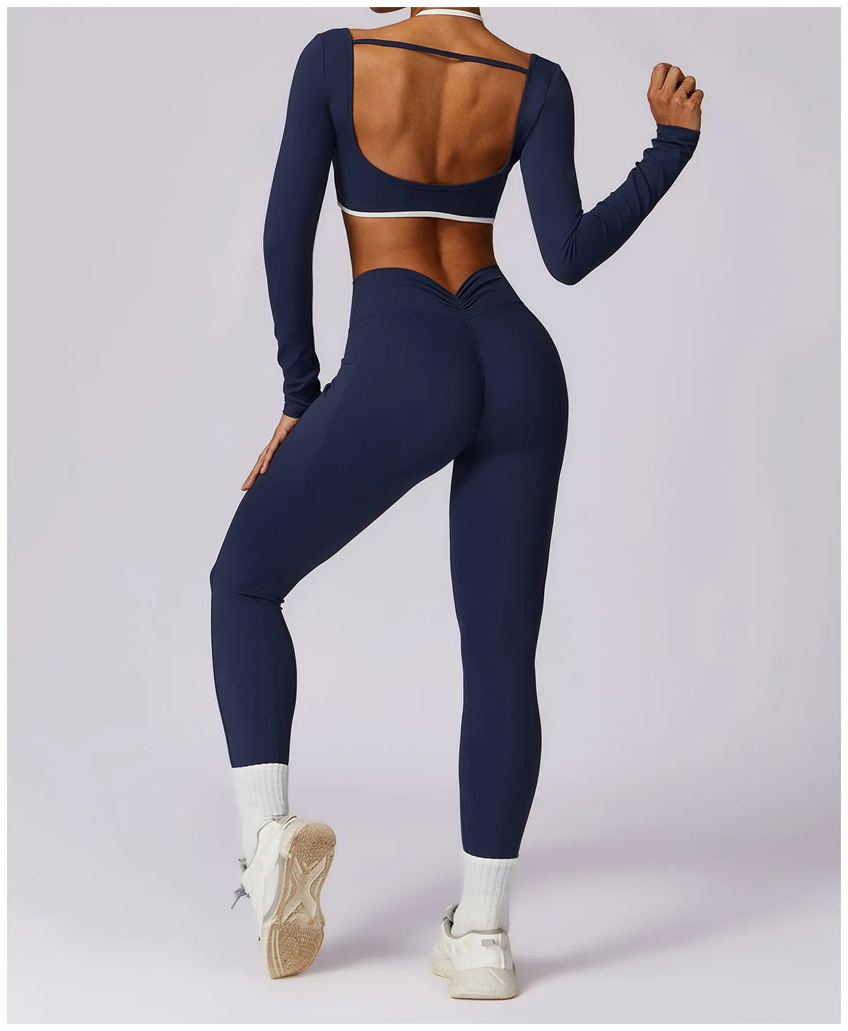 2Pcs Gym Set Women Workout Backless Yoga Suit