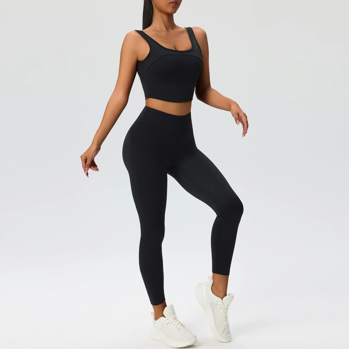 2 Pieces Women's High Quality Soften Yoga Set Sports Suit Gym Set