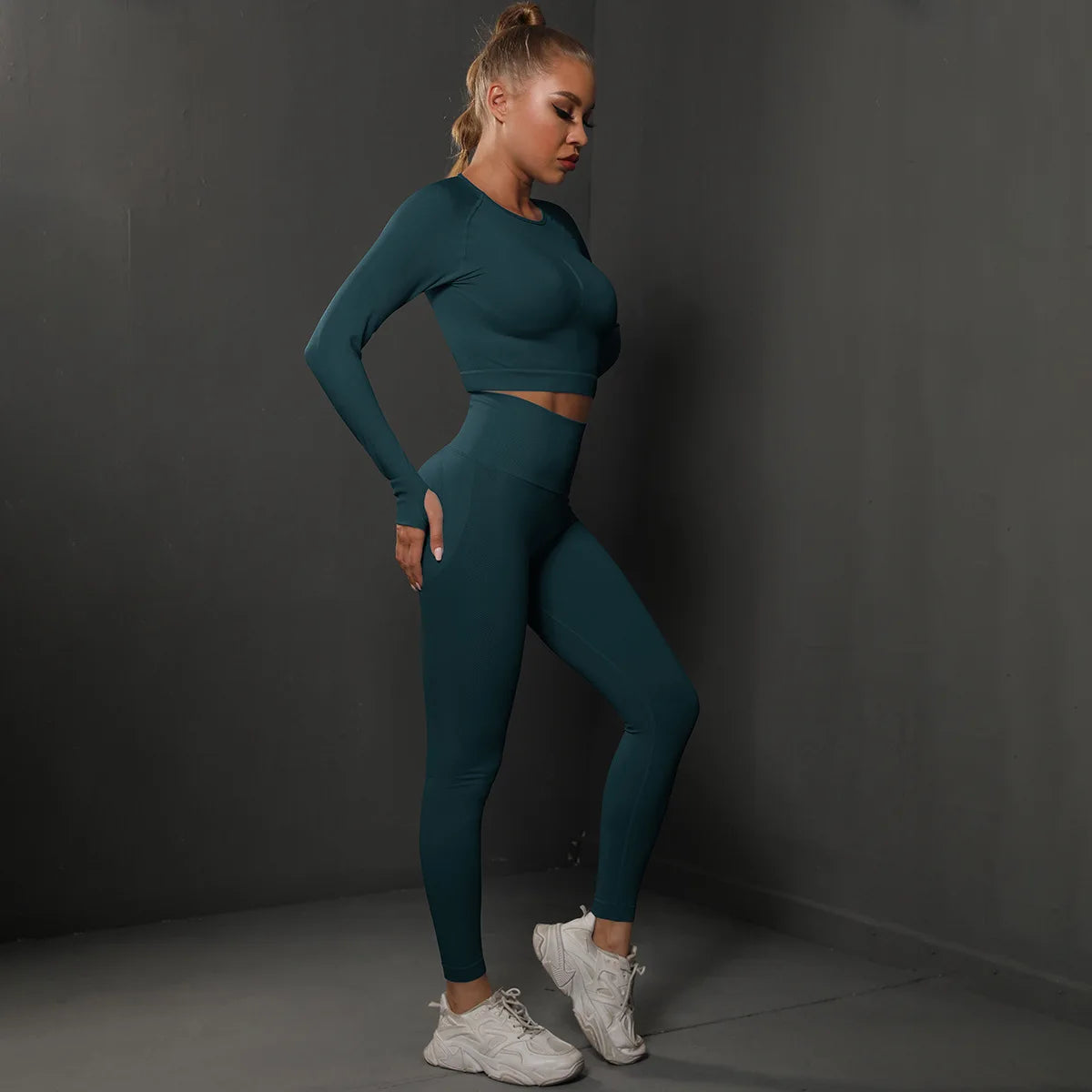 Women Sets 2PCS Energy Seamless Gym Tracksuits Tights Set