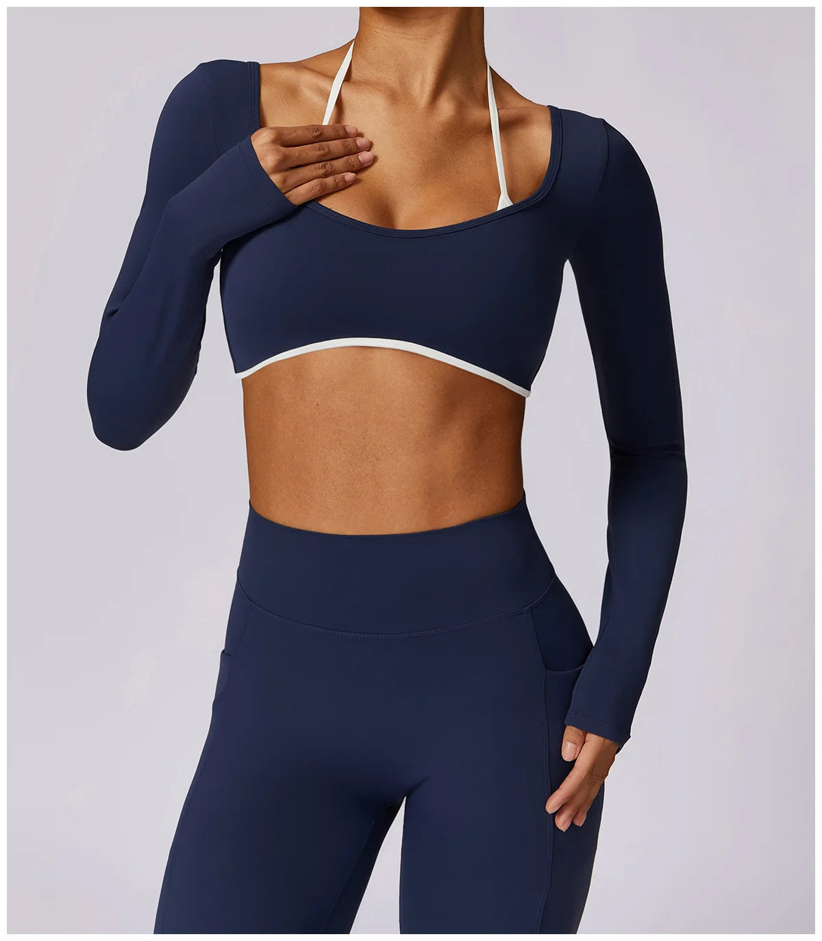 2Pcs Gym Set Women Workout Backless Yoga Suit