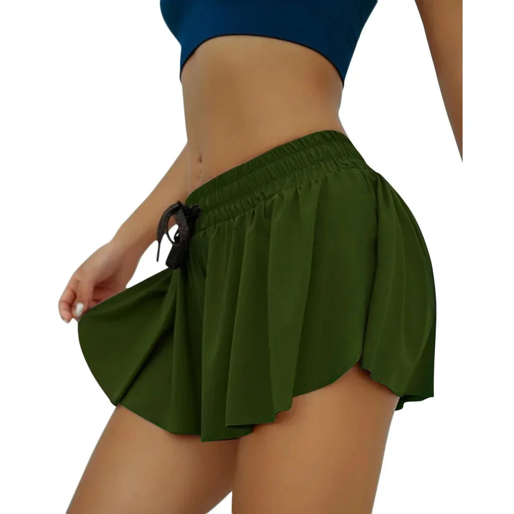 Leisure Sports Anti-glare Fake Two-piece Slimming Sports Gym Nude Yoga Breathable Shorts Trend Breathable