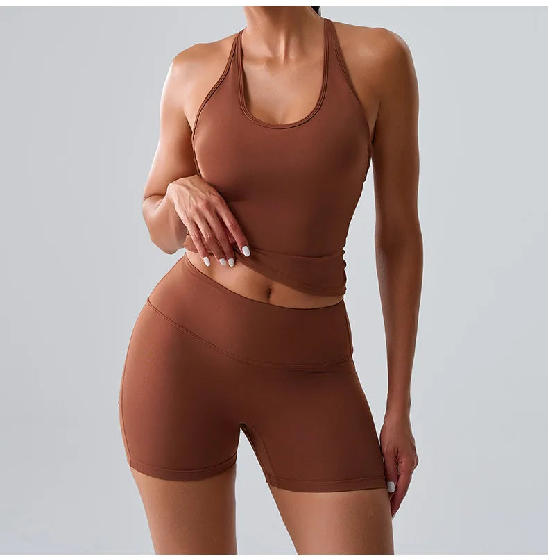 Sexy Women's Feeling Naked Training Set Gym Yoga 2 Pieces