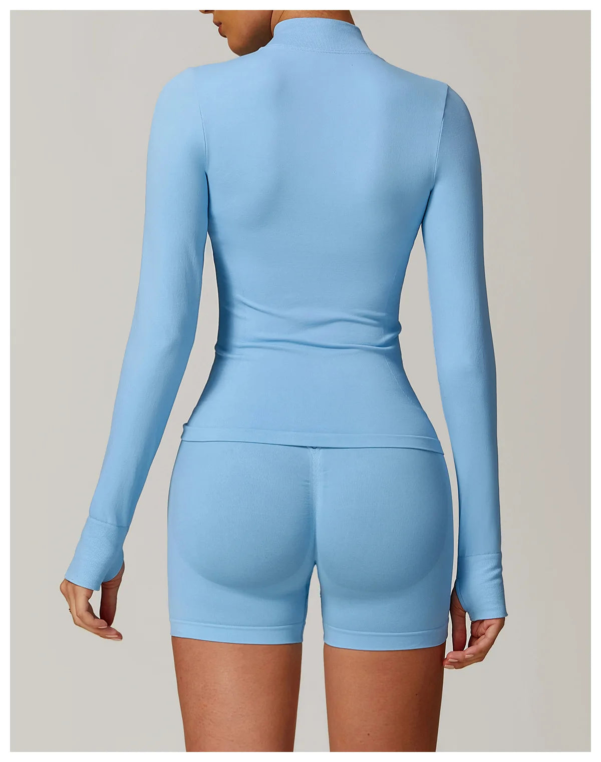 Seamless Yoga Clothes Women's Top Standing Collar Long Sleeved Sports Jacket